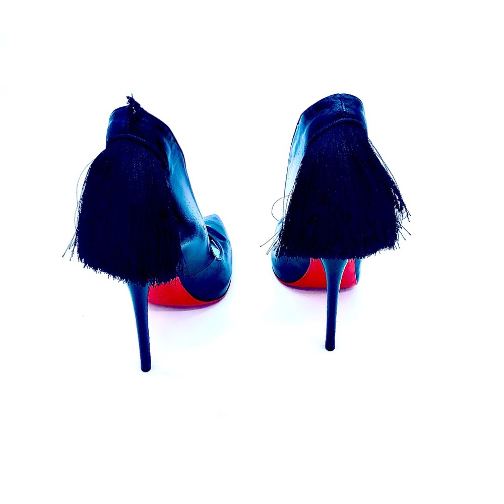 Aleksander Siradekian Black  Pom pom shoe Shop painted t Red Bottoms